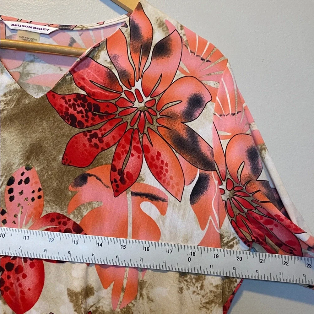 Allison Daley Blouse Bundle of 2 Womens Medium Floral Multicolor 3/4 Sleeve Tops - Picture 16 of 17